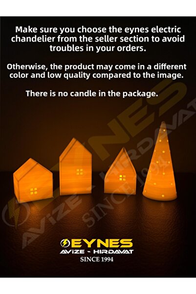 Eynes Aydınlatma مجموعة من 4 ديكورات منزلية للعام الجديد مع حامل شموع LED