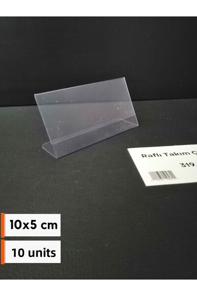 Şeffaf Etiket Suport pentru carduri de vizită din PVC de 10 bucăți - 10x5 cm cu picioare, etichetă pentru raft pentru prețul produsului și suport pentru carduri de informare