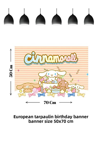HAPPYLOOPPARTY Banner aniversar cu tematică Cinnamoroll Cinnamon, roz