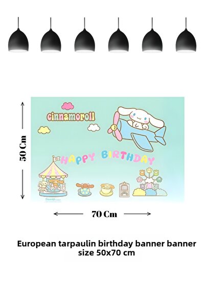 HAPPYLOOPPARTY Banner aniversar cu tematică Cinnamoroll Cinnamon luna