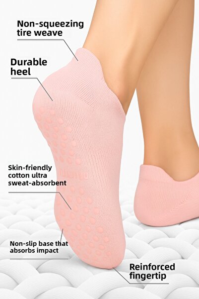 NF ND ENEFENDİ Неплъзгащи се подметки, унисекс розови чорапи за йога, пилатес...