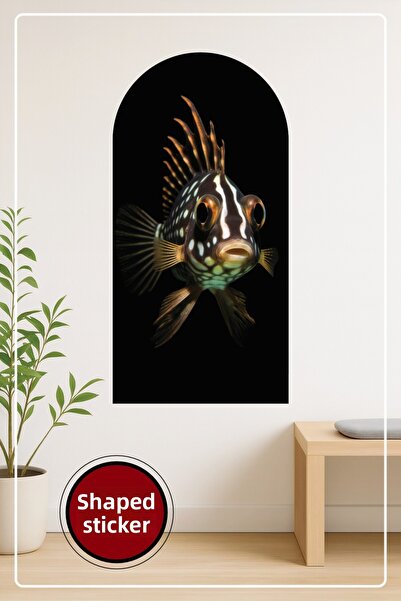 KOSS Dijital Autocolant decorativ de perete cu model de portret de pește în f...