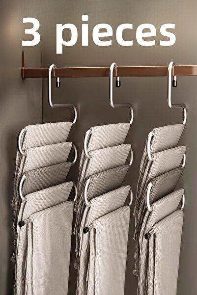 Moreva 3 bucăți cu 5 niveluri pentru pantaloni și șaluri din metal, pentru in...
