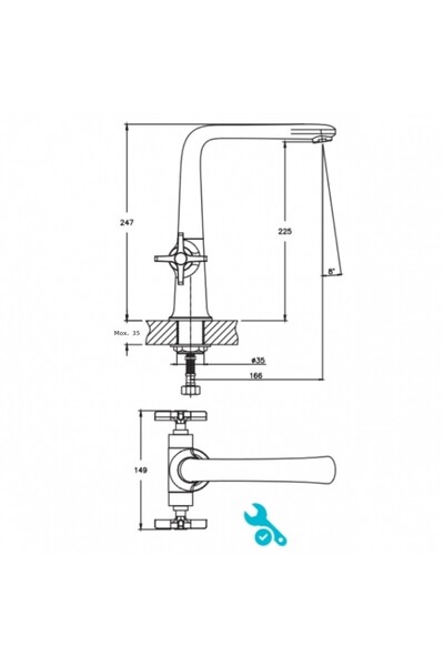 NSK Trinity Bronze Sink Faucet - Water Saving, Modern Design, Long-Lasting Use