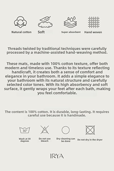 İrya Mistic Puskullu Bath Mats 40X60 + 60X90 Brown