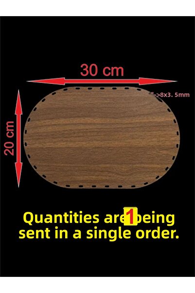 ASUDE HEDİYELİK Wooden Walnut 30X20 cm 1 Piece Raddan Basket Bamboo Tray Bott...