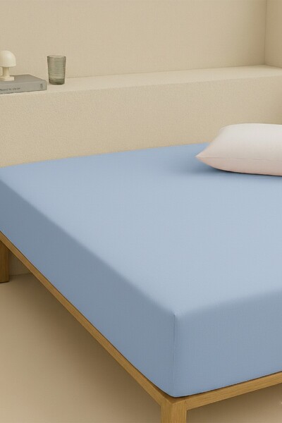 Nart Home Double Cotton Fitted Sheet Blue 160X200