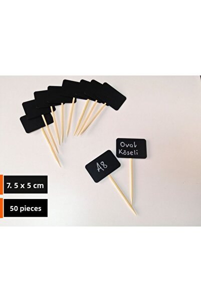 Şeffaf Etiket 50 de bucăți etichete cu mâner, negre, ștergebile (7,5x5 cm) et...