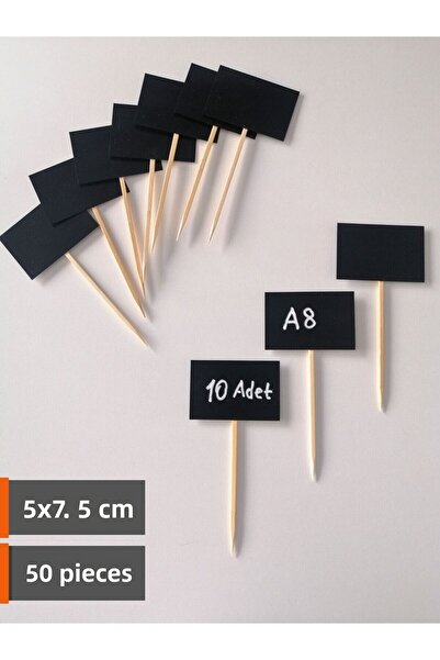 Şeffaf Etiket 50 de bucăți etichete tip știft cu tijă, negre, ștergebile (7,5...