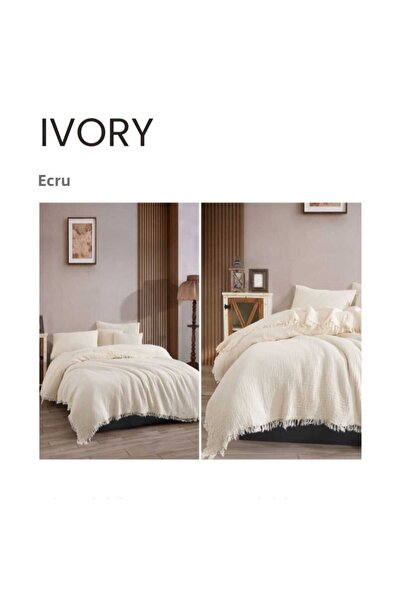 O&G Collection Double Sided 100% Cotton 4 Layer Muslin Double Bedspread 220X230 cm