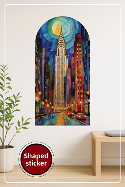 KOSS Dijital Autocolant decorativ de perete cu model de peisaj urban de New Y...
