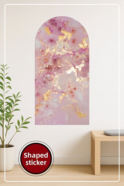 KOSS Dijital Autocolant decorativ de perete în formă ovală cu model de marmur...