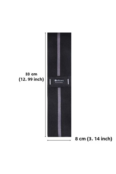 Rebuwo Extra Heavy Squat Resistance Band 33X8 cm Non-Slip Fitness Exercise Band - Black & Dark Gray