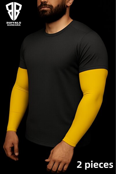 buffalo bandanas Sunscreen Flexible Full Arm Sleeves for Motorcycle Cycling E-Sports Tennis and Sports 2Pcs