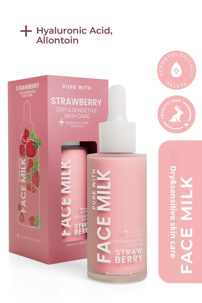 Pure With Intensive Moisturizing Face Milk for Sensitive Skin with Strawberry...