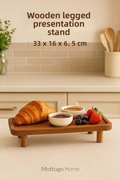 Mottogo Rectangular Wooden Riser Stand - Presentation Stand - 33 X 16 X 6.5 cm