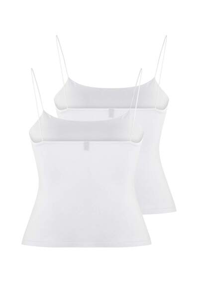 Trendyol Curve White 2 Pack Plus Size Tank Top Tbbss25Cv00018