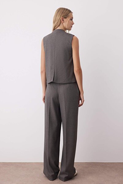 Trendyol Collection Mink Gray Woven Vest Pants Set - Top and Bottom Twoaw26Au00057