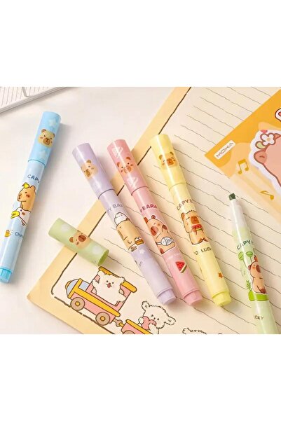 ÖZ KIRTASİYE مجموعة كابيبارا مكونة من 6 قلم تحديد