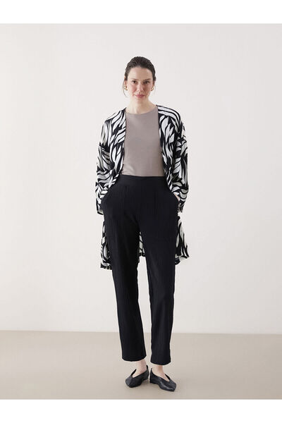 LC Waikiki Pantaloni de damă texturați cu talie elastică de sezon nou - S5J305Z8