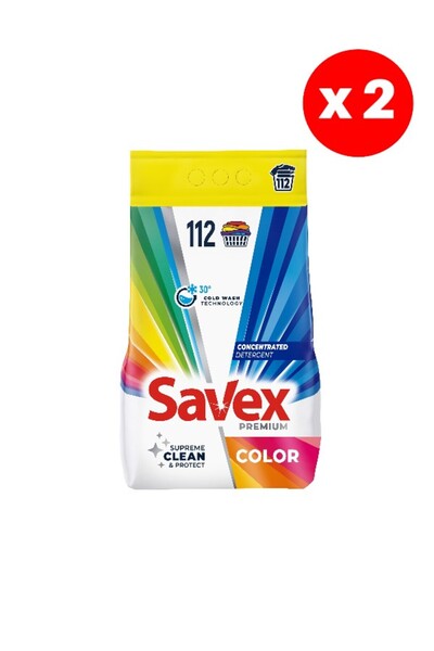 SAVEX Detergent pudră premium colorat, 9 kg x 2 buc.