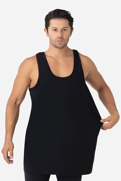 Arma Yıldız Men's Black Large Size Undershirt 3 Pack 100% Cotton Combed Cotton