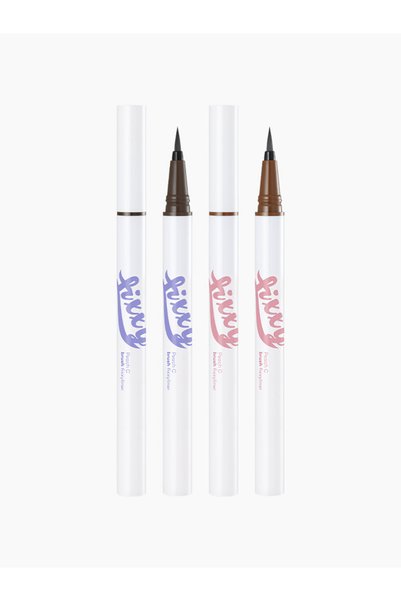Peach C Brush Fixxyliner - Fine Tip Permanent Eyeliner - 01 Black Brown