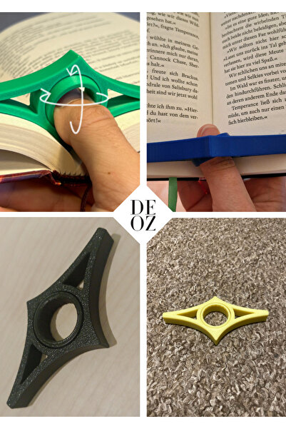 DEOZ3D جهاز حامل صفحة قراءة الكتب - مساعد قراءة مريح يمكن تثبيته بالإصبع