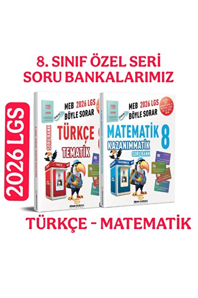 8. SINIF LGS TÜRKÇE TEMATİK - MATEMATİK KAZANIM MATİK 2'Lİ SORU BANKASI SETİ (2026 - lgs )