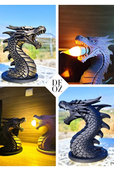 Generic Brand Dragon Breath Decorative Night Light – Dragon Flame Statue |   ...
