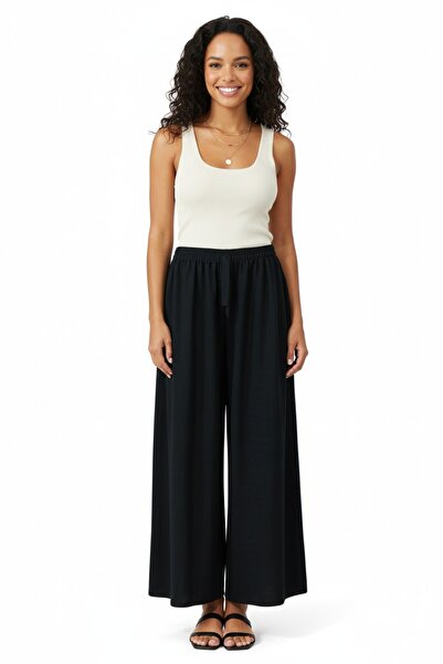 Oppland Kadın Kışlık Pantolon Duble Kumaş Beli Lastikli Jumbo Battal Beden Ra...