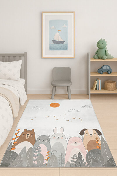 Bebişim Halı Sevimli Hayvanlar Bambu Çocuk Odası Halısı