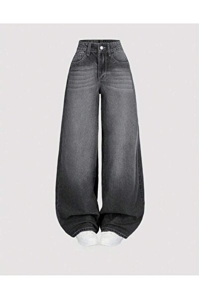 EDVESS Y2K RECYCLED BAGGY BLACK JEAN PANTOLON