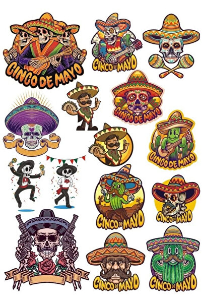 Reysa Tasarım مجموعة ملصقات ذات طابع مكسيكي-3 15 قطعة للهاتف والكمبيوتر اللوح...