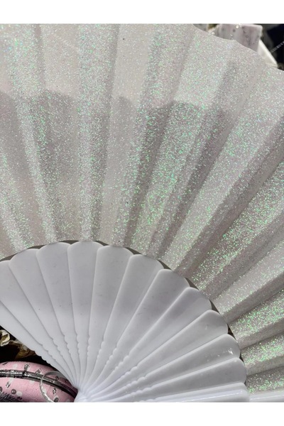 Löwin Simli Yelpaze | Plastik | Şık | 23x43 cm | Gelin Yelpazesi