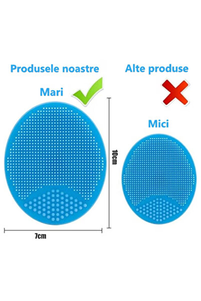 TrioStore Set 2 Perii de Baie din Silicon pentru Bebelusi, Indeparteaza Crustele de Lapte, Albastru