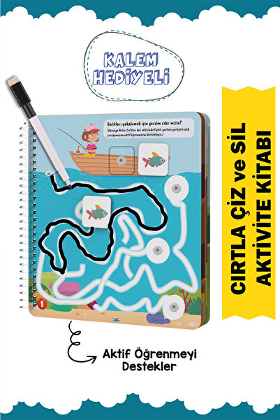Bunbaza Cırtla Çiz ve Sil Eğitici Aktivite Kitabı Labirent Macerası Tak Çıkar...