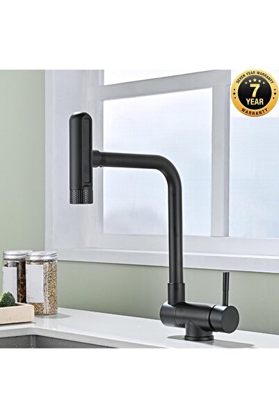 OEM Mutfak Pencere Önü Katlanır Evye Bataryası Rustik Yeni Model Mat Siyah 7 Yıl Garantili Ithal