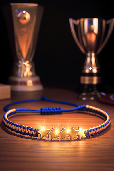 Reoona Yellow Navy Blue 5 Star Fan Bracelet - Handmade Adjustable