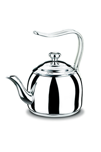 KORKMAZ إبريق شاي دروبا من الفولاذ المقاوم للصدأ، سعة لترين / A053