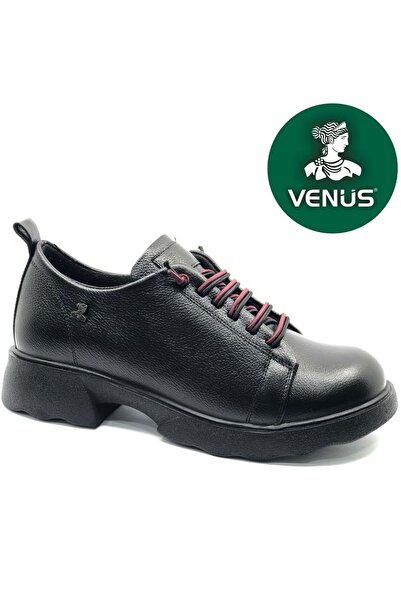 Venüs Γυναικεία casual παπούτσια Yucca από γνήσιο δέρμα ορθοπεδικά ΜΑΥΡΟ