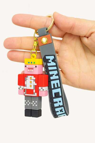 KAYLANIN DÜNYASI Minecraft Kral Figürlü Silikon Anahtarlık ,,minecraft #kralf...