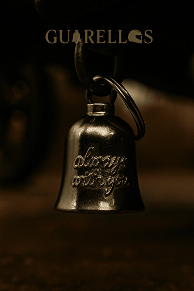 Guarellos Always With You Yazılı Guardian Bell – Anlamlı Motorcu Şans ve Koruma Çanı Anahtarlık Guarellos