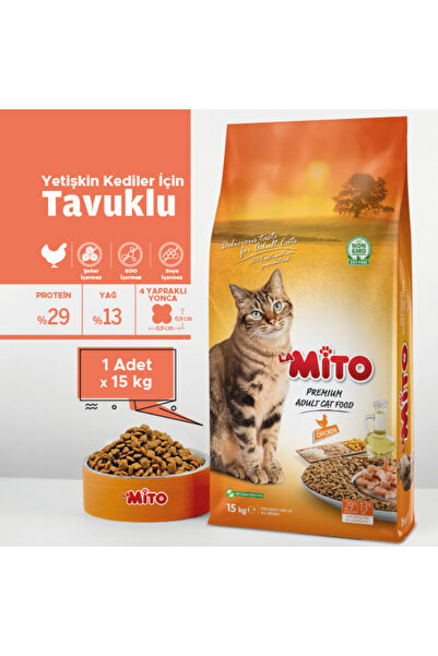 Mito Tavuklu Yetişkin Kedi Maması 15 Kg