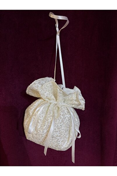 Tasarım Gümüş Simli Gelin Takı Kesesi