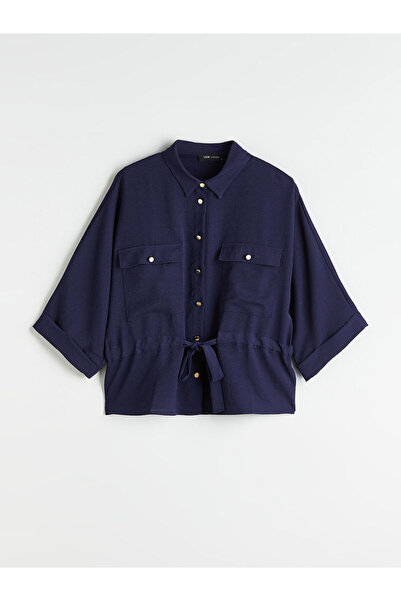 LC Waikiki Cămașă oversize pentru femei LCW Vision, în albastru bleumarin, cu...