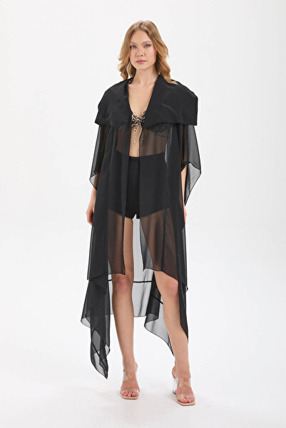 IMBUE Şal Yaka Asimetrik Şifon Kimono