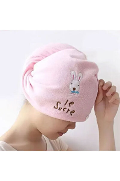 Generic Microfiber Girls Shower Cap Towel Soft Stylish Quick Drying Pink Hair Dryer Cap