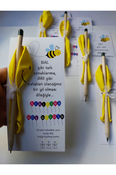 Lilamor 10 Adet Okuluna Hoş Geldin,Sınıfına Hoş Geldin Gülenyüz Balon ve Tohu...