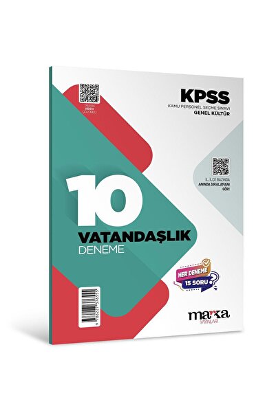 Marka Yayınları 2026 Kpss Vatandaşlık 10x15 Deneme Tamamı Video Çözümlü Marka Komisyon Kitabı 32 Sayfa Marka Yayınla